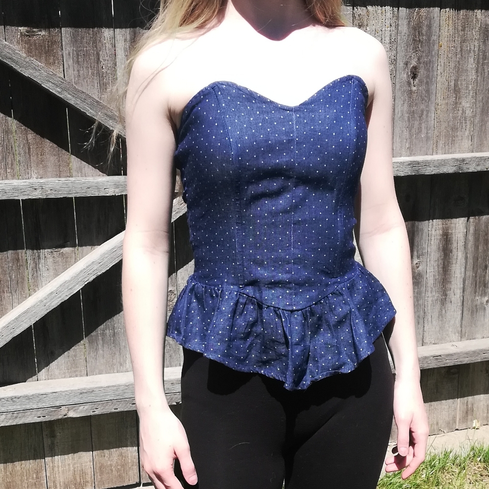Strapless Peplum Top